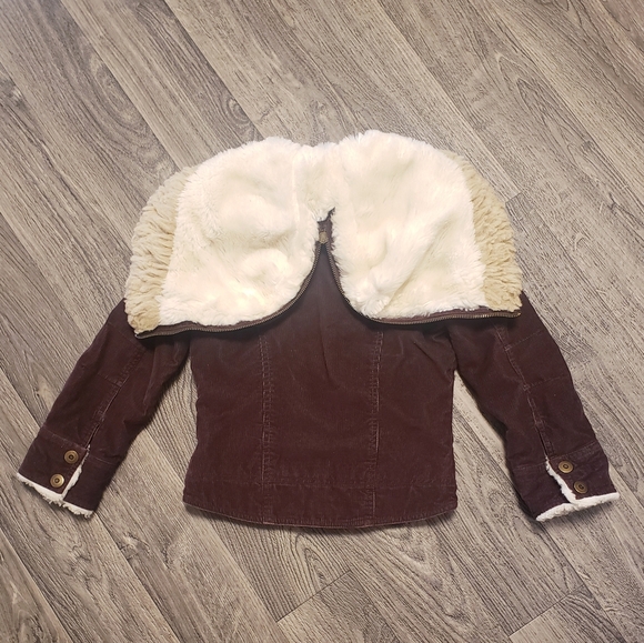 🍂BB DAKOTA GIRL'S COURDOROY & FAUX FUR HOODED JACKET | Size XSMALL🍂 - Picture 5 of 6